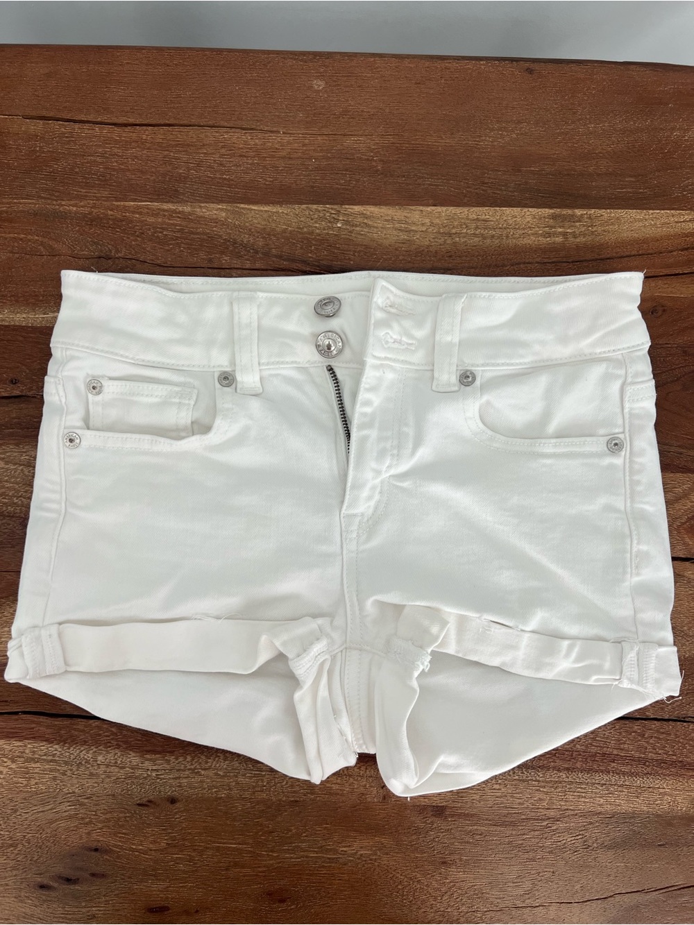 American Eagle High Rise White Women's Denim Shorts